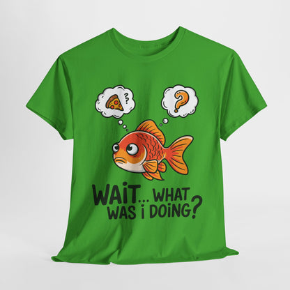 Funny Fish Graphic Tee - "Wait... What Was I Doing?" Unisex Heavy Cotton T-Shirt