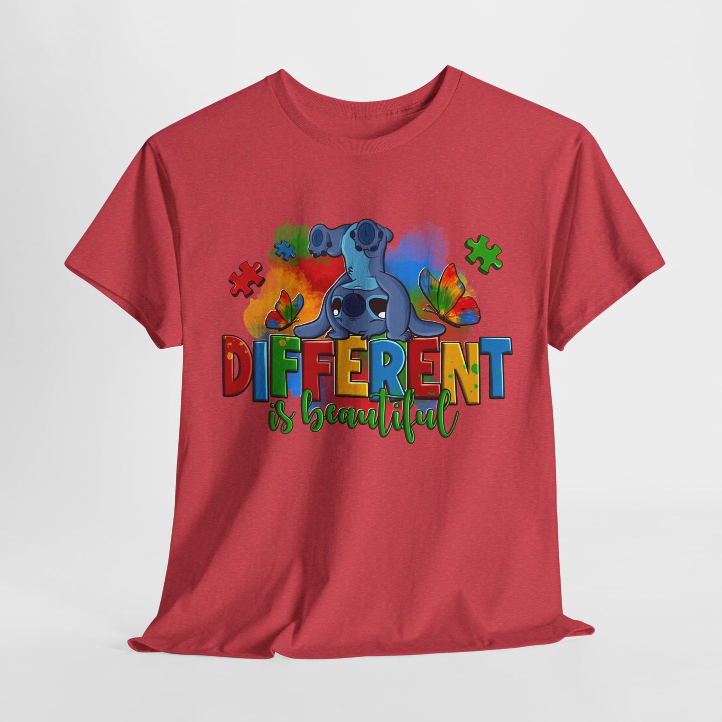 Unisex Heavy Cotton Tee - "Different is Beautiful" Inspirational Shirt