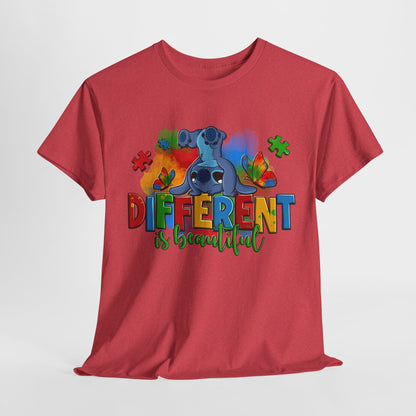 Unisex Heavy Cotton Tee - "Different is Beautiful" Inspirational Shirt
