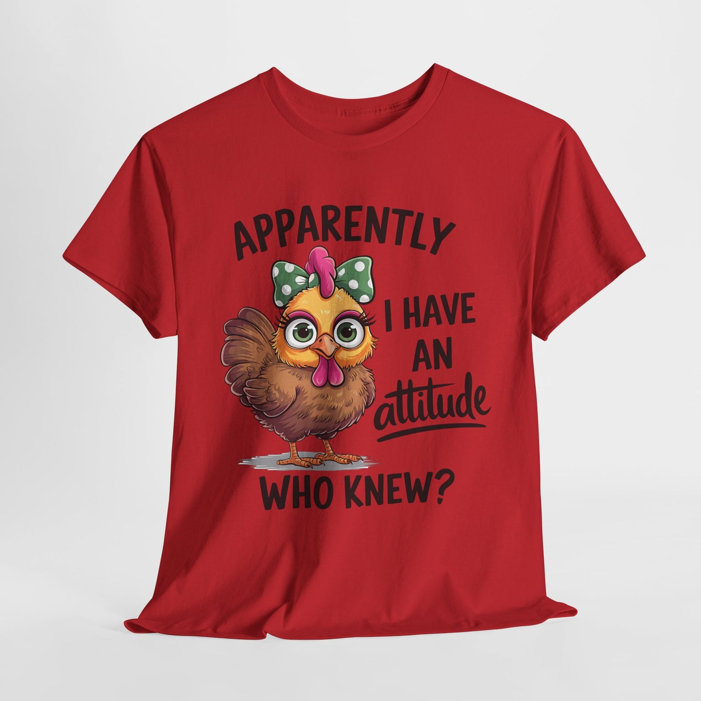 Funny Unisex Heavy Cotton Tee - "Apparently I Have an Attitude"