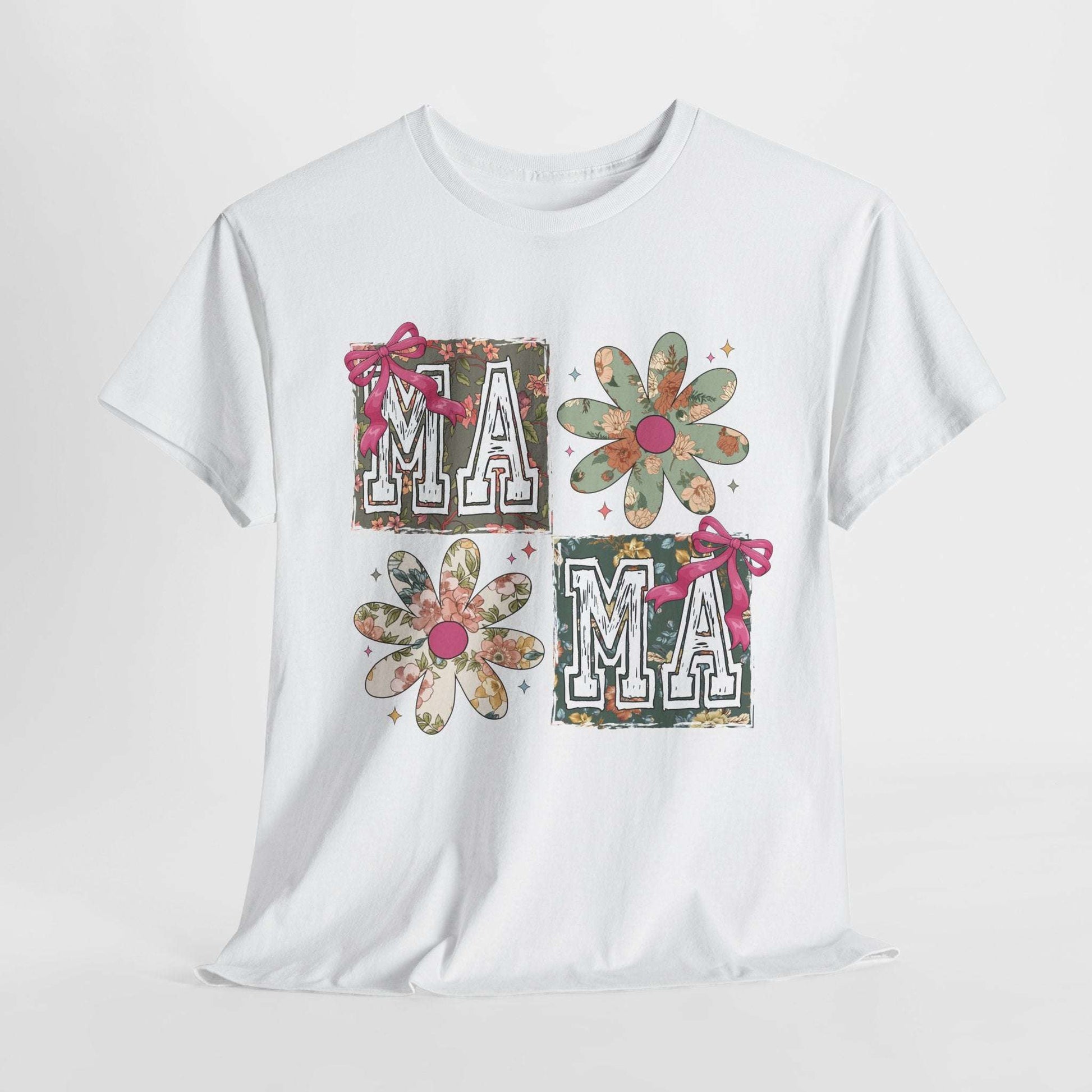 Floral Mama Tee - Unisex Heavy Cotton T-Shirt for Mother's Day & Everyday Wear