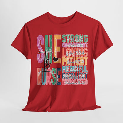 Strong Nurse Unisex Heavy Cotton Tee - Ideal Gift for Healthcare Heroes