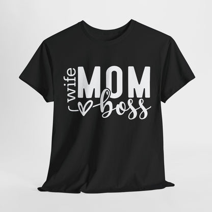 Unisex Heavy Cotton Tee - Wife Mom Boss Tee