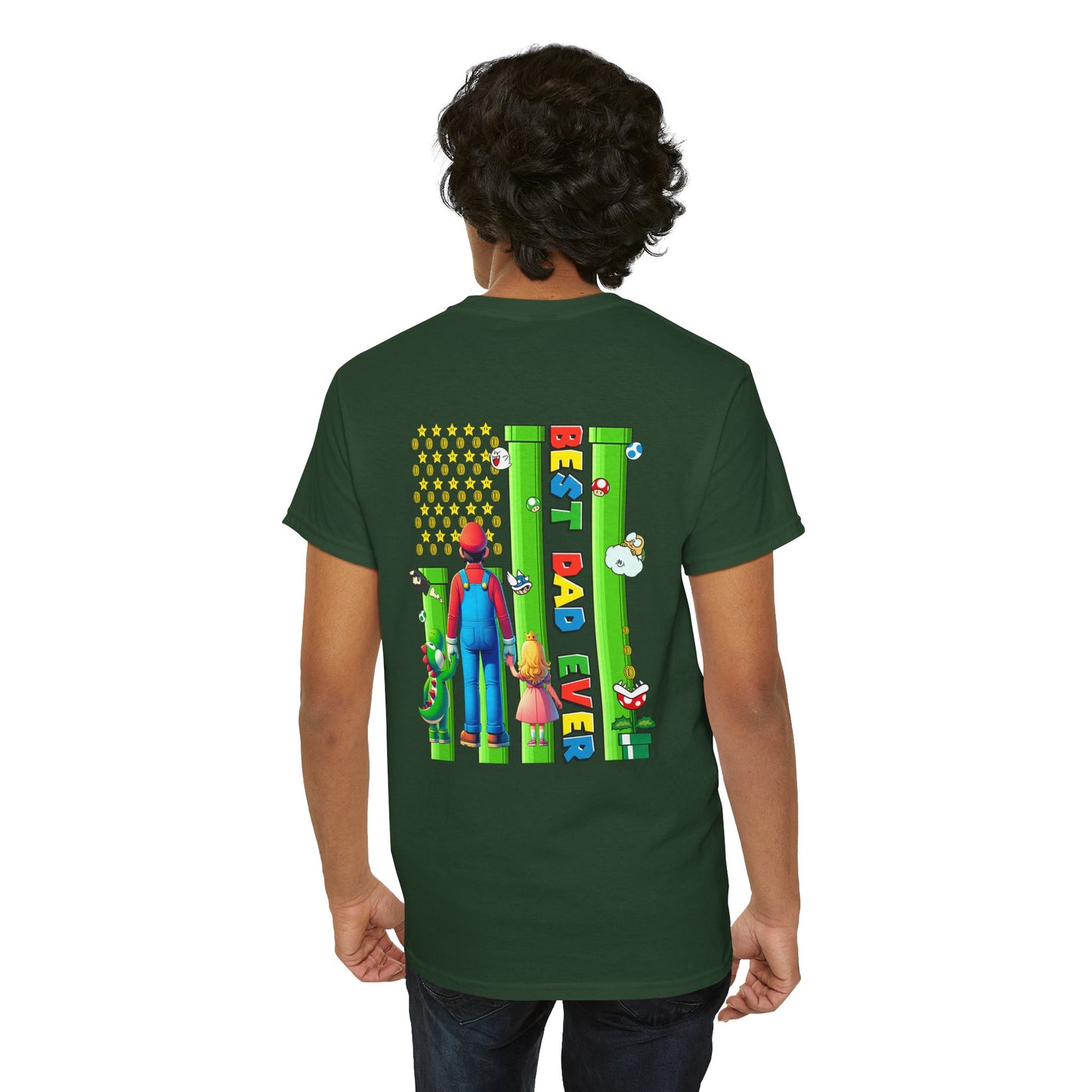 Retro Gaming Tee - 'Super Daddio' Unisex Heavy Cotton Shirt for Gamers