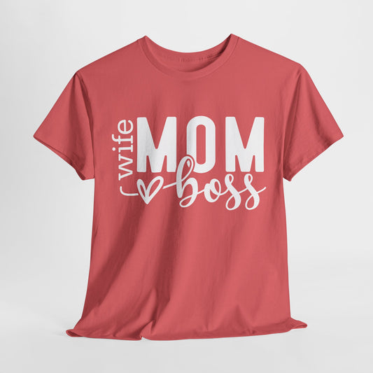 Unisex Heavy Cotton Tee - Wife Mom Boss Tee