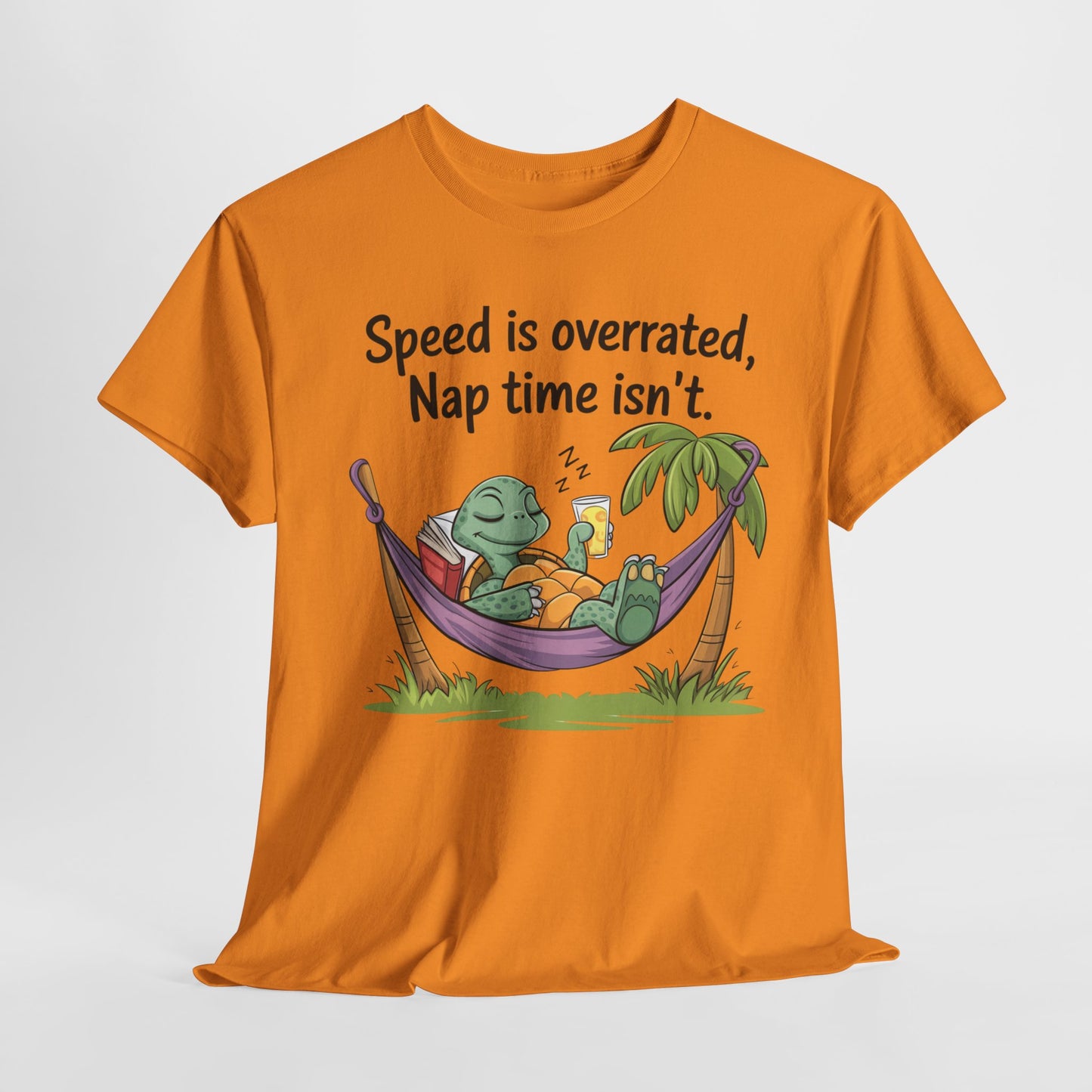 Funny Unisex Heavy Cotton Tee - 'Speed is overrated, Nap time isn't'