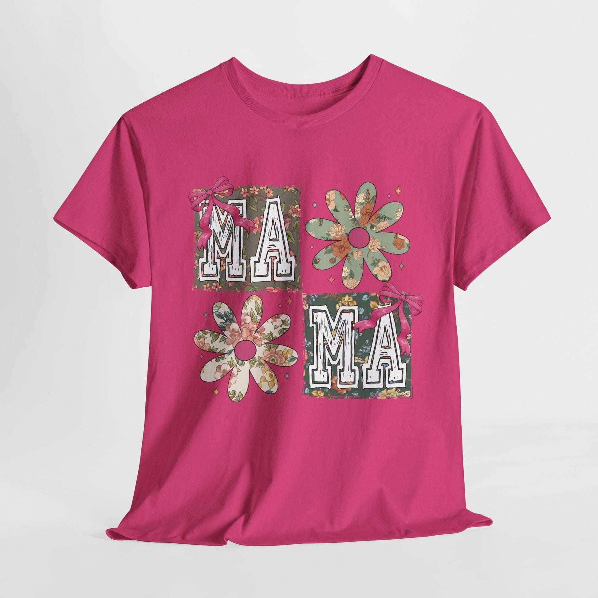 Floral Mama Tee - Unisex Heavy Cotton T-Shirt for Mother's Day & Everyday Wear