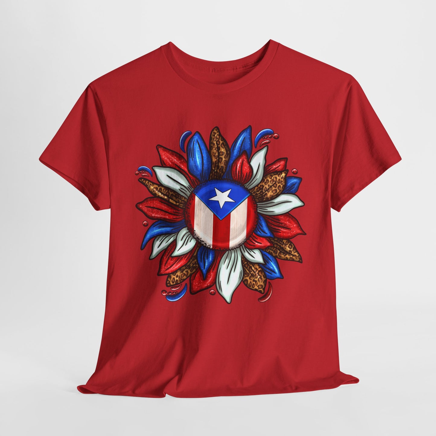 Cuban Culture Unisex Heavy Cotton Tee - Floral Design with Star