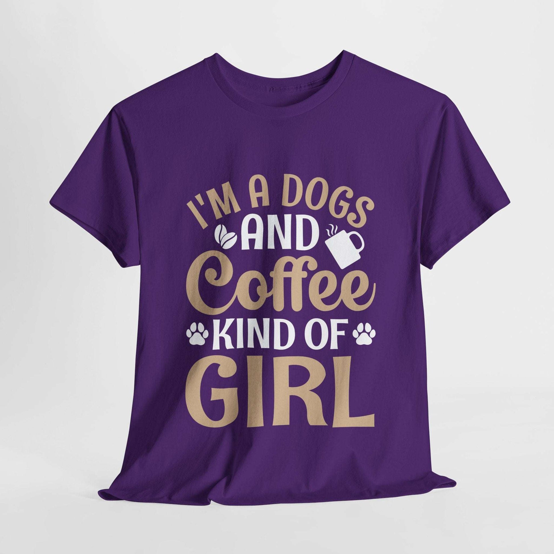 Dogs and Coffee Girl Unisex Heavy Cotton Tee