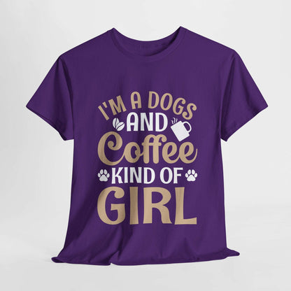 Dogs and Coffee Girl Unisex Heavy Cotton Tee