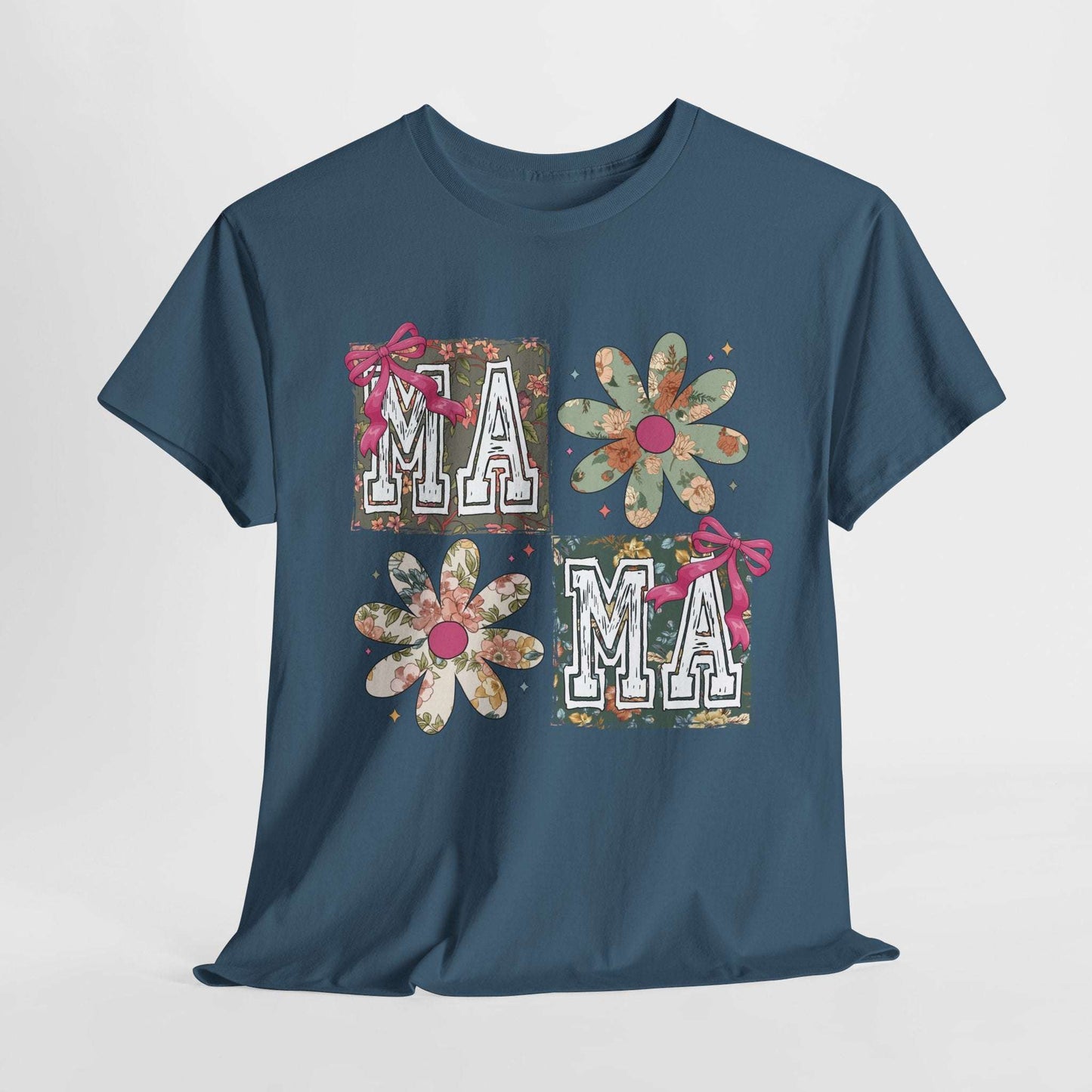 Floral Mama Tee - Unisex Heavy Cotton T-Shirt for Mother's Day & Everyday Wear