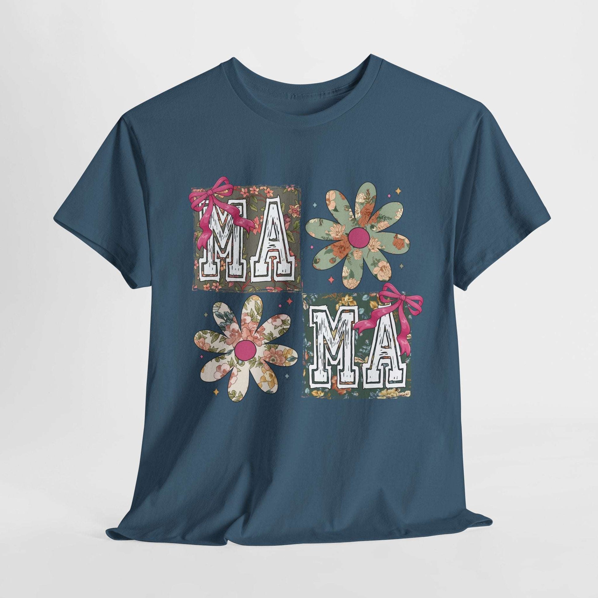 Floral Mama Tee - Unisex Heavy Cotton T-Shirt for Mother's Day & Everyday Wear