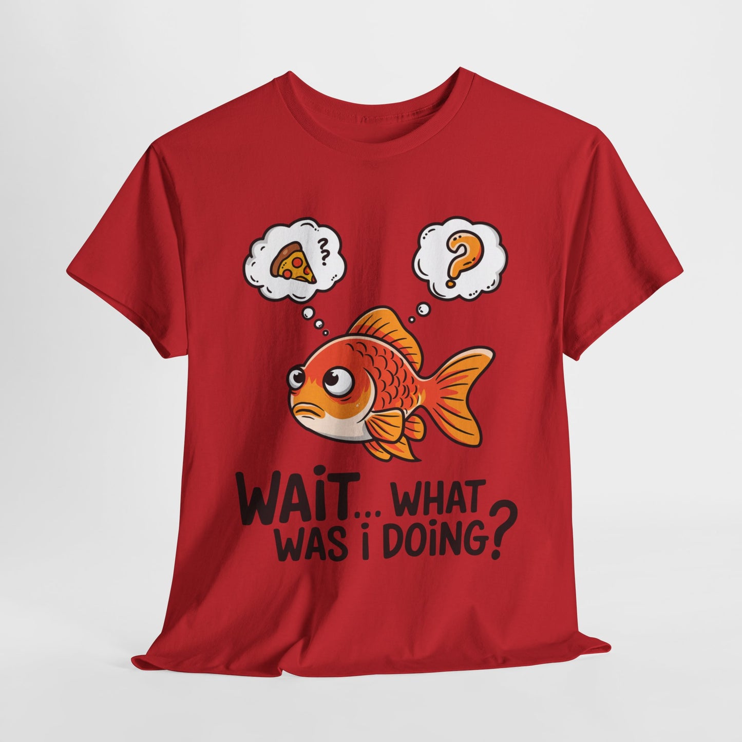 Funny Fish Graphic Tee - "Wait... What Was I Doing?" Unisex Heavy Cotton T-Shirt
