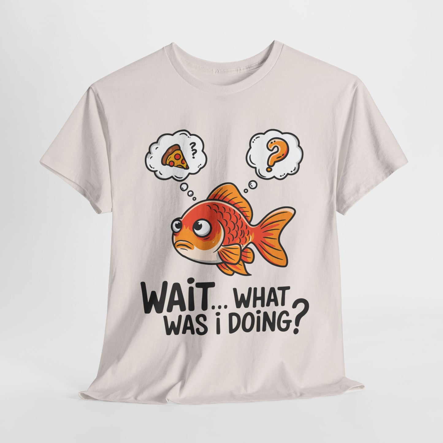 Funny Fish Graphic Tee - "Wait... What Was I Doing?" Unisex Heavy Cotton T-Shirt