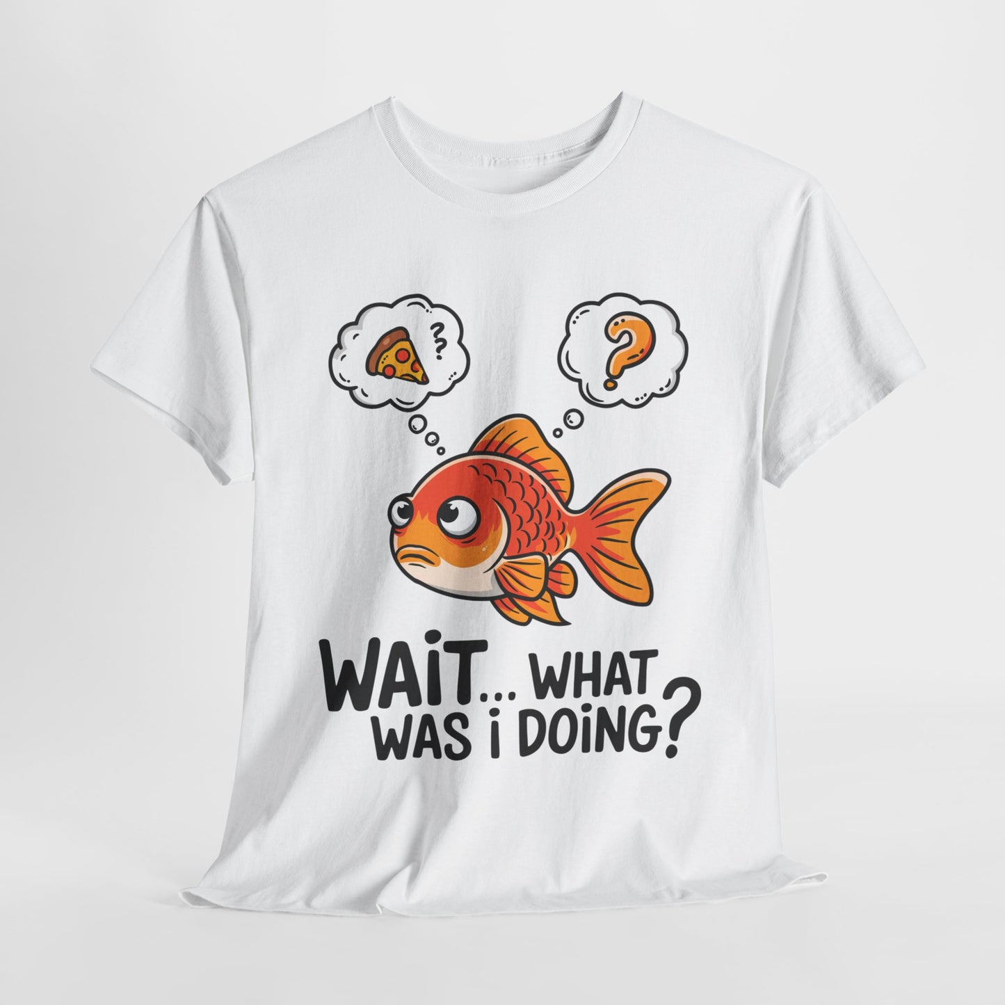 Funny Fish Graphic Tee - "Wait... What Was I Doing?" Unisex Heavy Cotton T-Shirt
