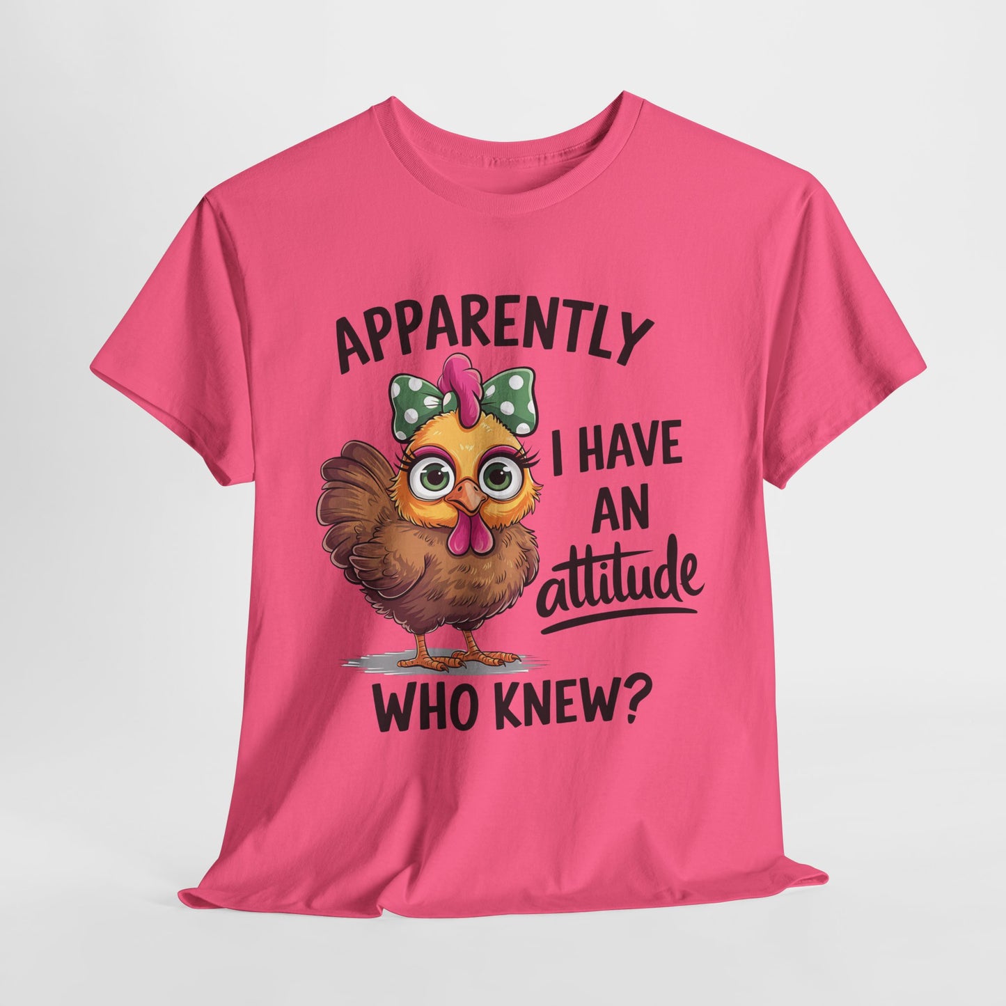 Funny Unisex Heavy Cotton Tee - "Apparently I Have an Attitude"