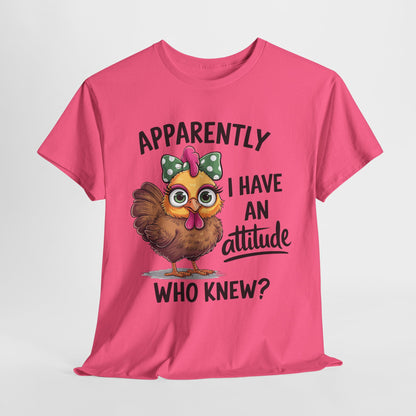 Funny Unisex Heavy Cotton Tee - "Apparently I Have an Attitude"