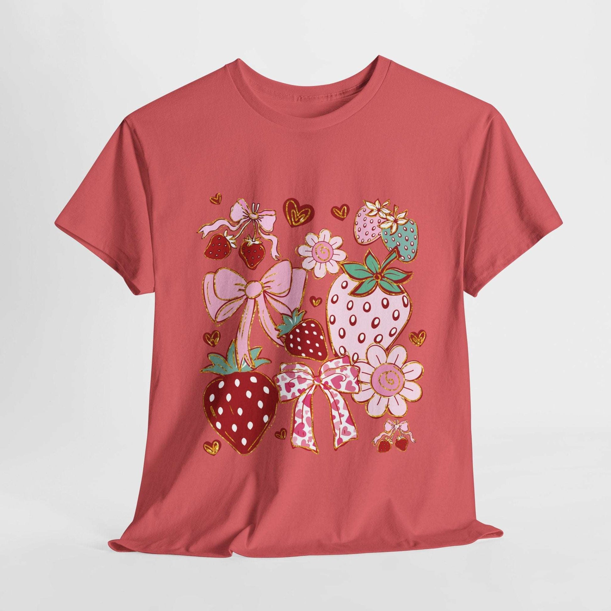 T-Shirt - BOHO Strawberries Coquette Ribbon Country Crafter Design