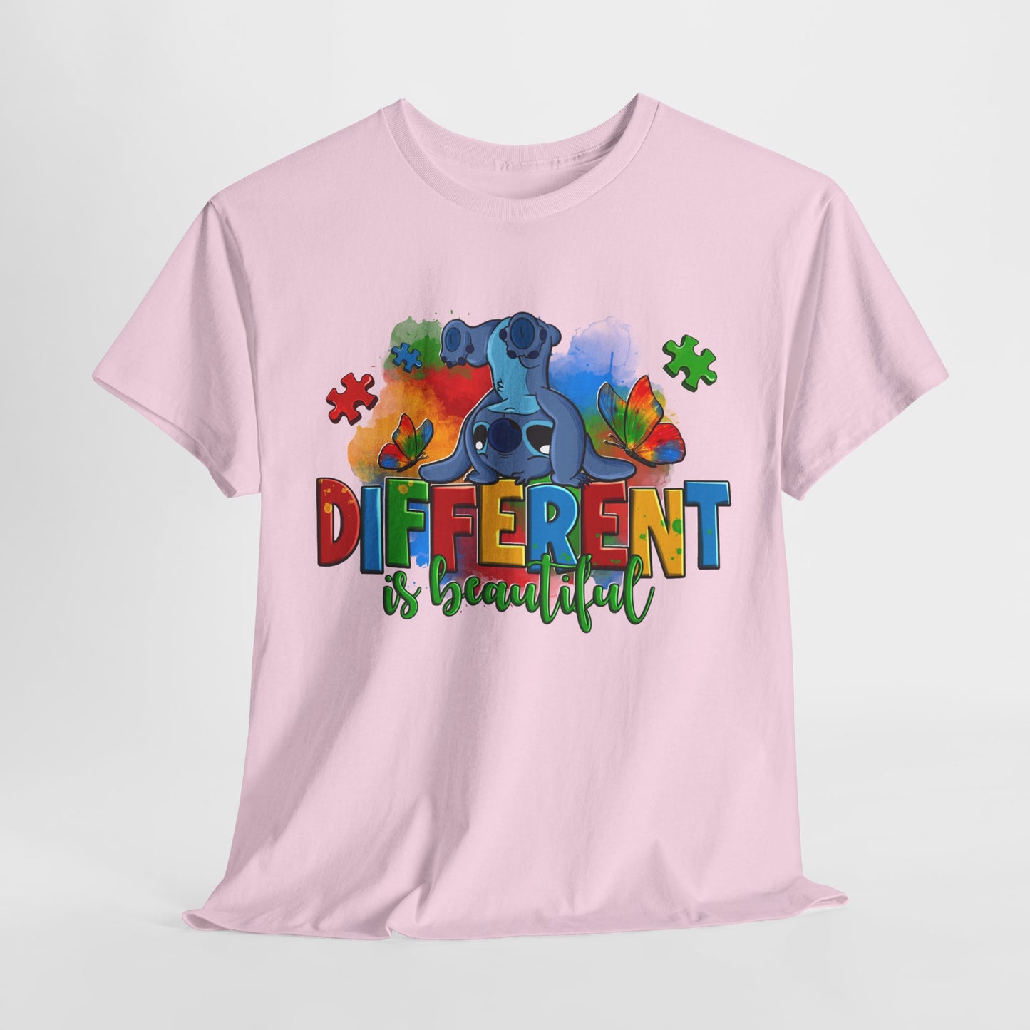 Unisex Heavy Cotton Tee - "Different is Beautiful" Inspirational Shirt