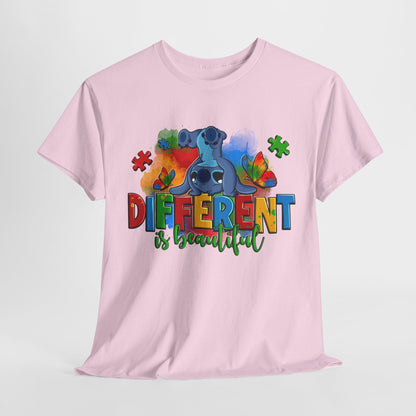 Unisex Heavy Cotton Tee - "Different is Beautiful" Inspirational Shirt