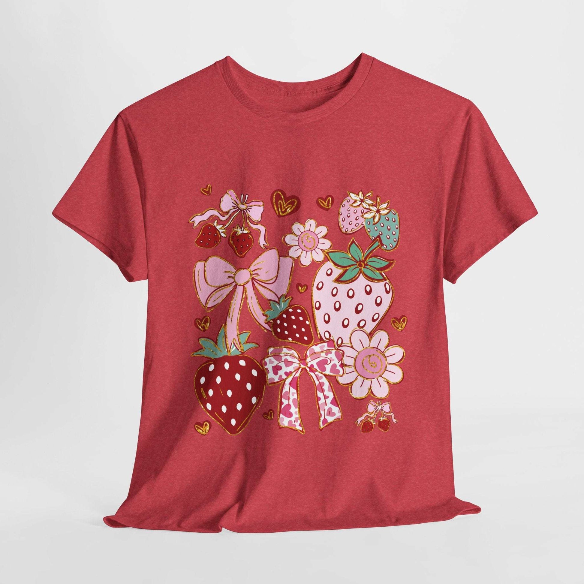 T-Shirt - BOHO Strawberries Coquette Ribbon Country Crafter Design
