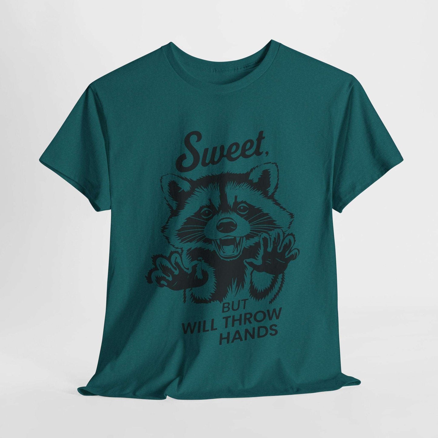 Funny Quote Sarcasm Tee Sweet Raccoon Will Throw Hands