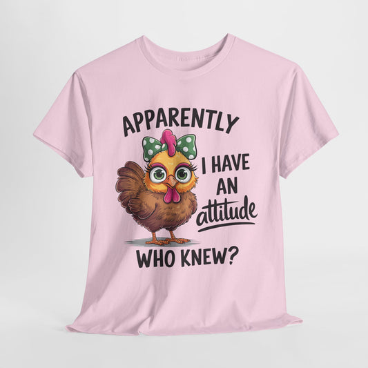 Funny Unisex Heavy Cotton Tee - "Apparently I Have an Attitude"