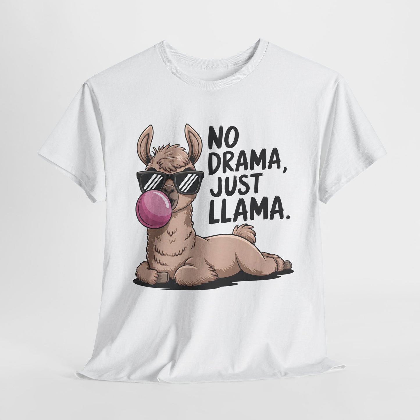 No Drama Just Llama Unisex Heavy Cotton Tee - Fun & Casual Animal Tee