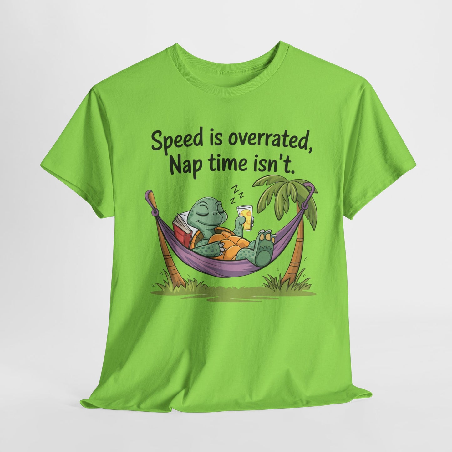 Funny Unisex Heavy Cotton Tee - 'Speed is overrated, Nap time isn't'