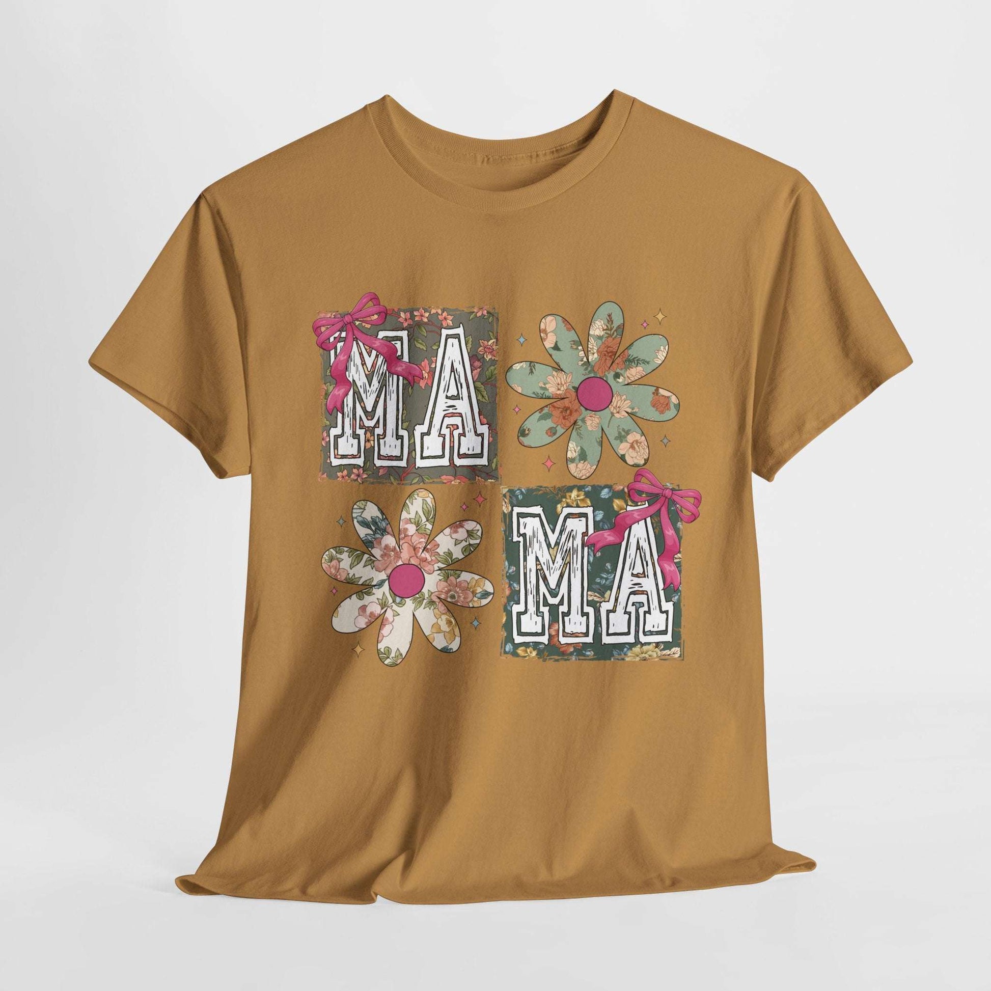 Floral Mama Tee - Unisex Heavy Cotton T-Shirt for Mother's Day & Everyday Wear
