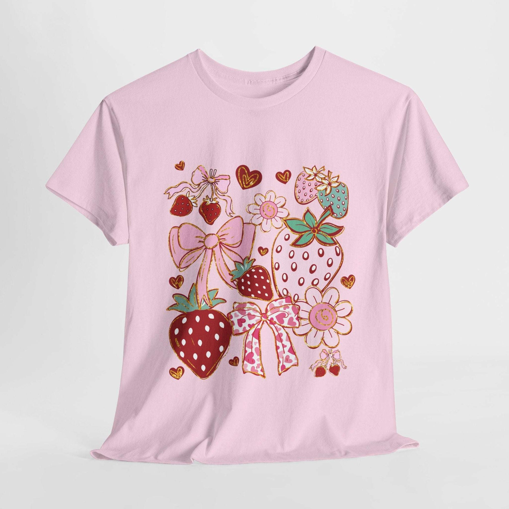 T-Shirt - BOHO Strawberries Coquette Ribbon Country Crafter Design
