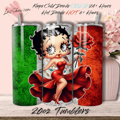 Mexico Betty Design 7 Options, 20oz Stainless Steel Custom Sublimation Print Double Wall Vacuum Insulated Tumbler