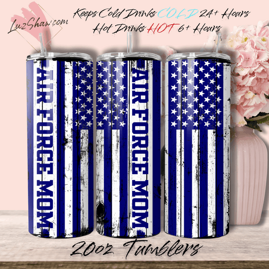 Air Force Mom 20oz Stainless Steel Custom Sublimation Print Double Wall Vacuum Insulated Tumbler