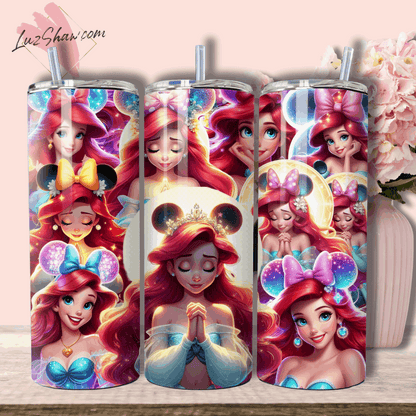 Praying Princess 20oz Stainless Steel Custom Sublimation Print Tumbler Double Wall Vacuum Insulated Choose from 11 Princesses