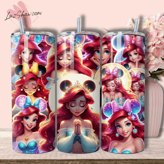 Praying Princess 20oz Stainless Steel Custom Sublimation Print Tumbler Double Wall Vacuum Insulated Choose from 11 Princesses