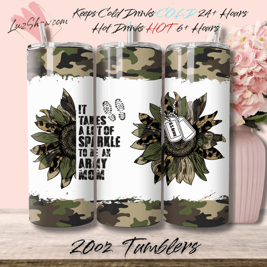 Army Mom 20oz Stainless Steel Custom Sublimation Print Double Wall Vacuum Insulated Tumbler