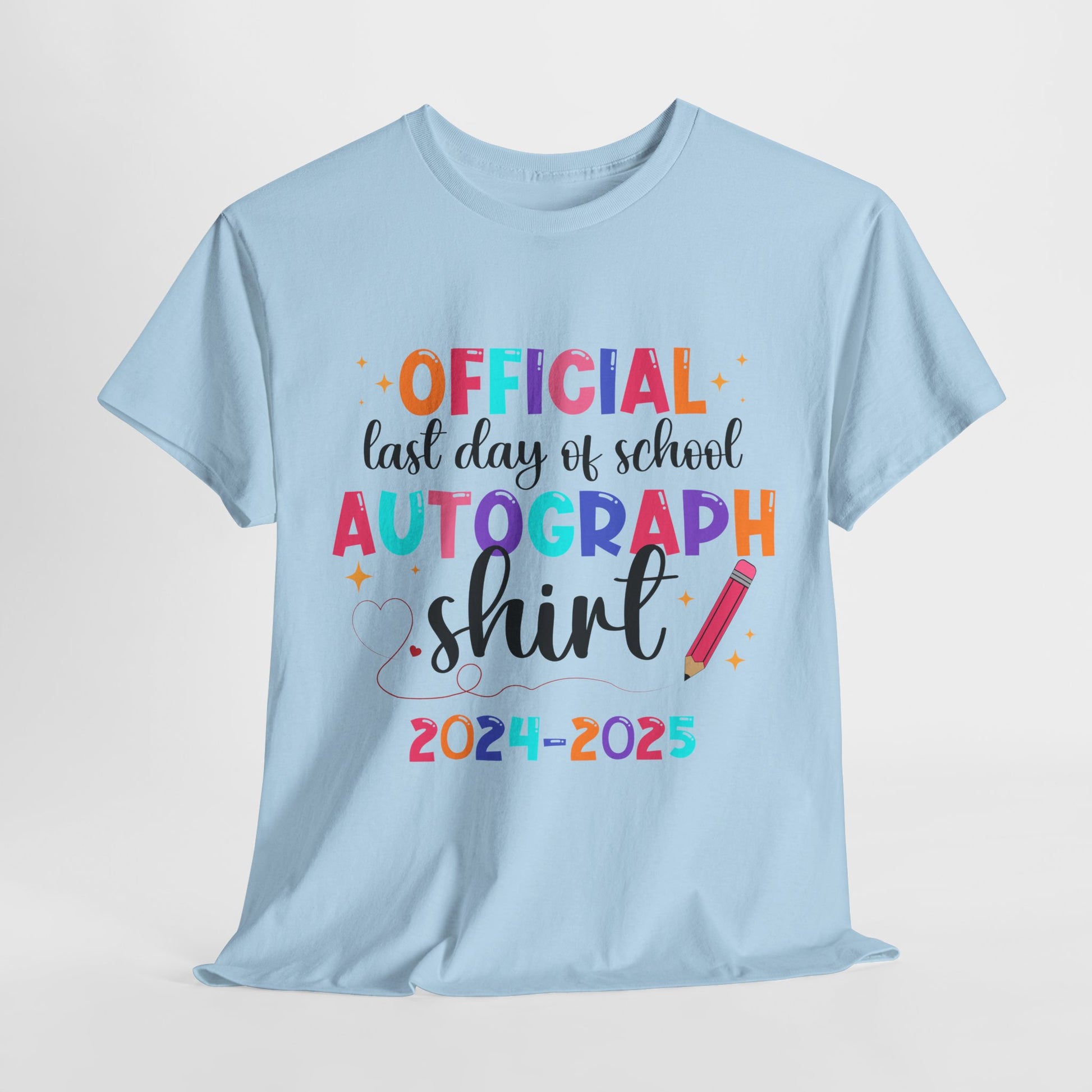 blue school autograph tshirt