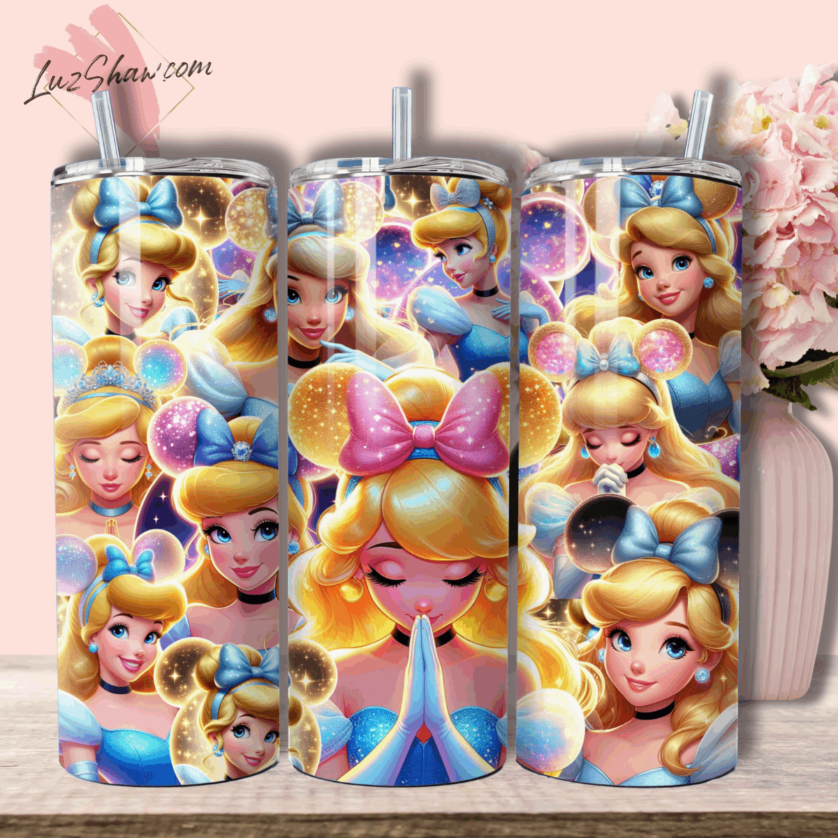 Praying Princess 20oz Stainless Steel Custom Sublimation Print Tumbler Double Wall Vacuum Insulated Choose from 11 Princesses