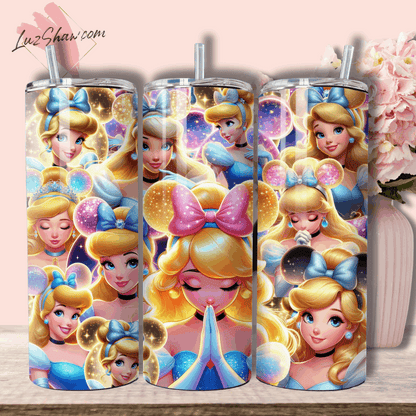 Praying Princess 20oz Stainless Steel Custom Sublimation Print Tumbler Double Wall Vacuum Insulated Choose from 11 Princesses