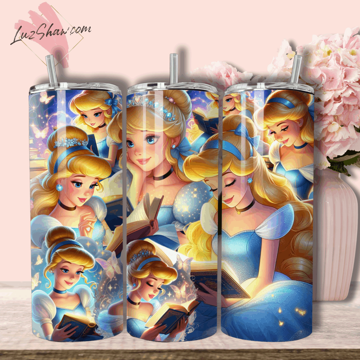 Princess Storytime with 8 Designs to choose from 20oz Stainless Steel Custom Sublimation Print Tumbler Double Wall Vacuum Insulated Princess Design