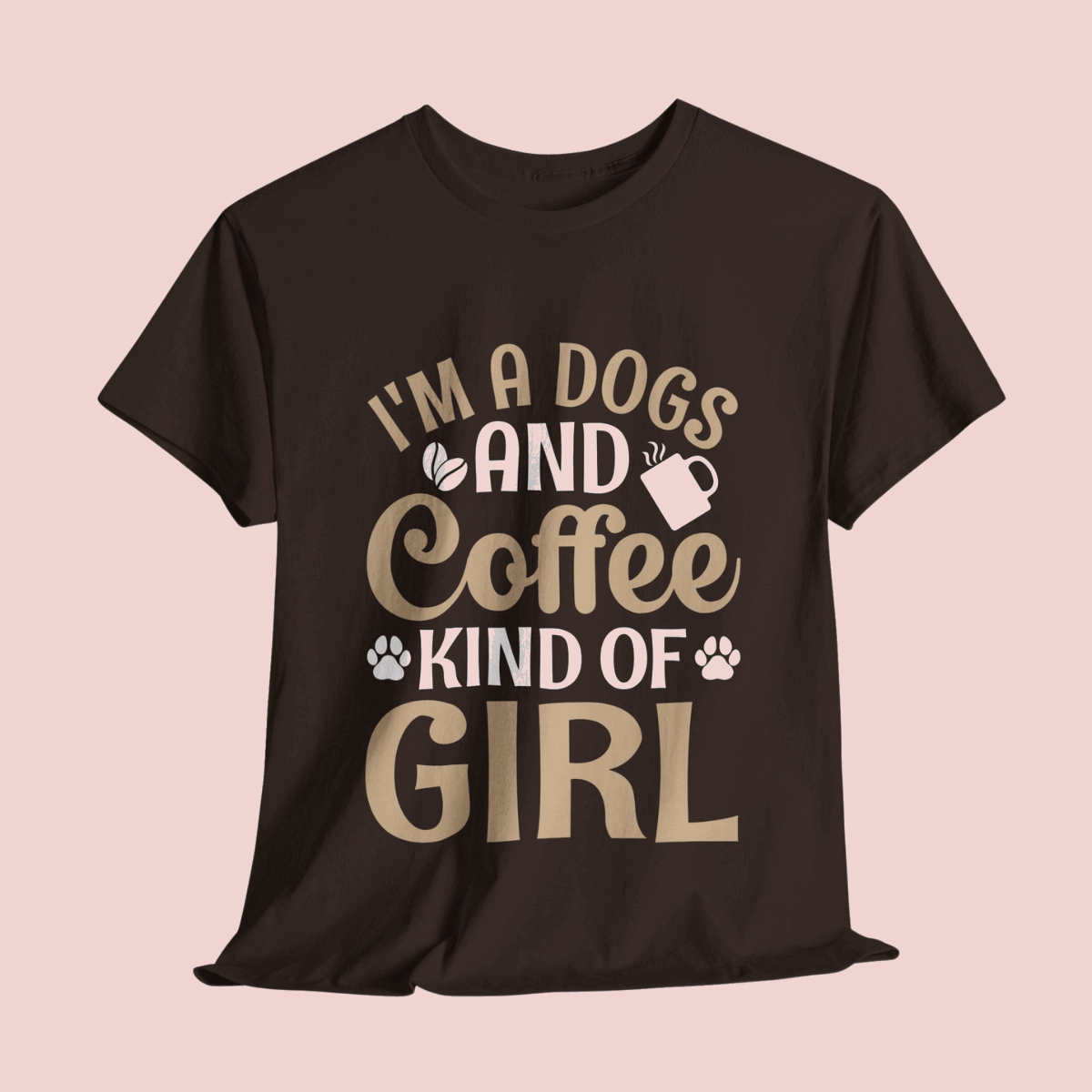 Dogs and Coffee Girl Unisex Heavy Cotton Tee