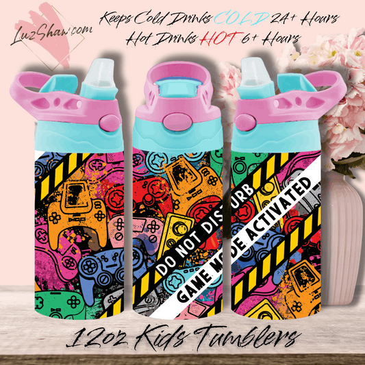 Do Not Disturb Game Mode Activated 12oz Stainless Steel Custom Sublimation Print Double Wall Vacuum Insulated Tumbler