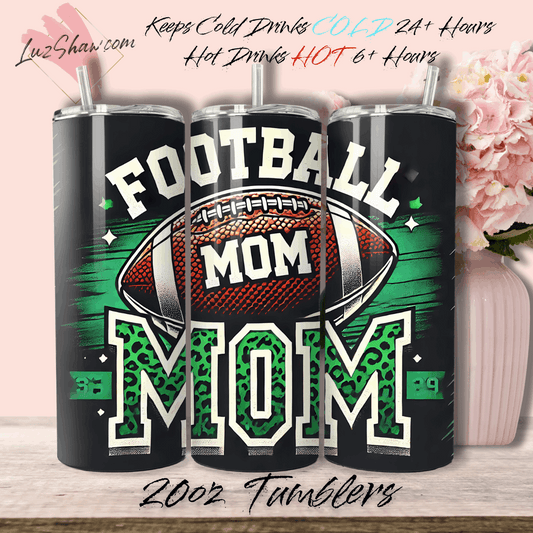 Football Mom 20oz Stainless Steel Custom Sublimation Print Double Wall Vacuum Insulated Tumbler