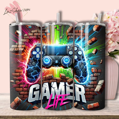 Gamer Life 20oz Custom Insulated Stainless Steel Tumbler