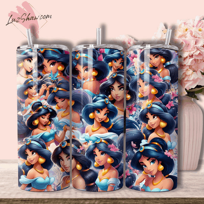 Persian Princess 20oz Stainless Steel Custom Sublimation Print Tumbler Double Wall Vacuum Insulated, choose from 3 Persian Princess Designs