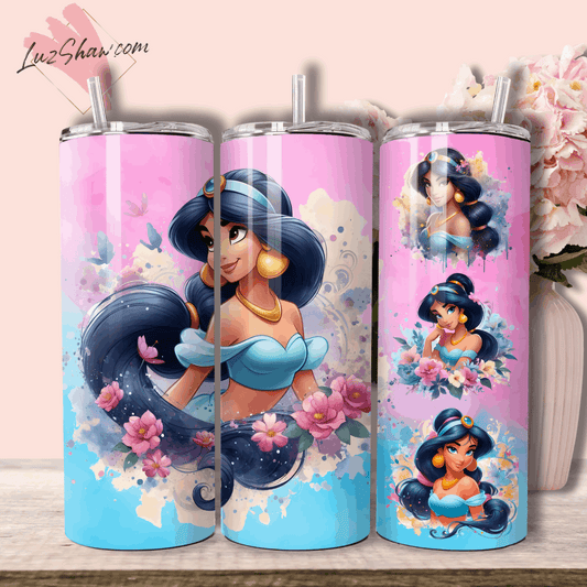Persian Princess 20oz Stainless Steel Custom Sublimation Print Tumbler Double Wall Vacuum Insulated, choose from 3 Persian Princess Designs