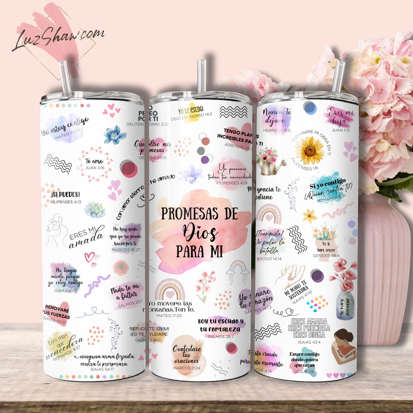Spanish Bible verse 20oz insulated tumbler
