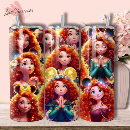 Praying Princess 20oz Stainless Steel Custom Sublimation Print Tumbler Double Wall Vacuum Insulated Choose from 11 Princesses