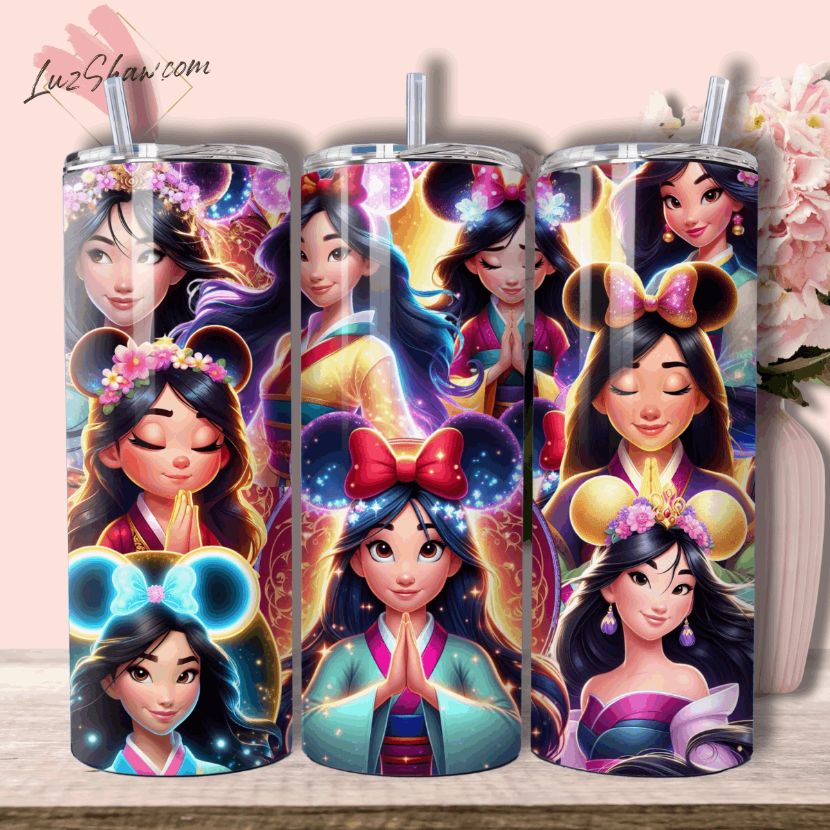 Praying Princess 20oz Stainless Steel Custom Sublimation Print Tumbler Double Wall Vacuum Insulated Choose from 11 Princesses