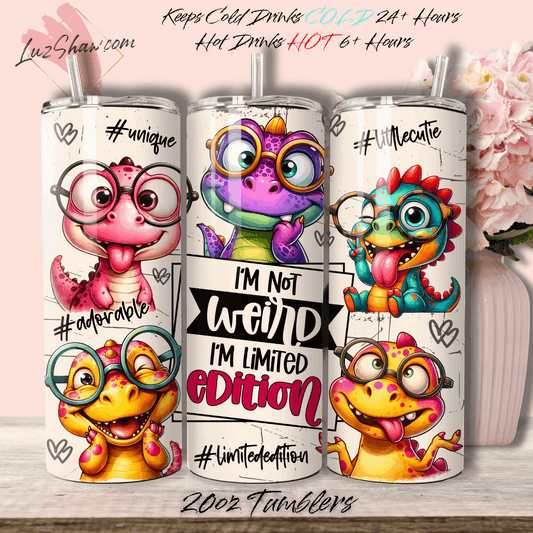 Dinosaur Toddlers Not Weird Limited Edition 20oz Stainless Steel Custom Sublimation Print Double Wall Vacuum Insulated Tumbler